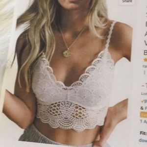 Two new lace bralettes, white and black